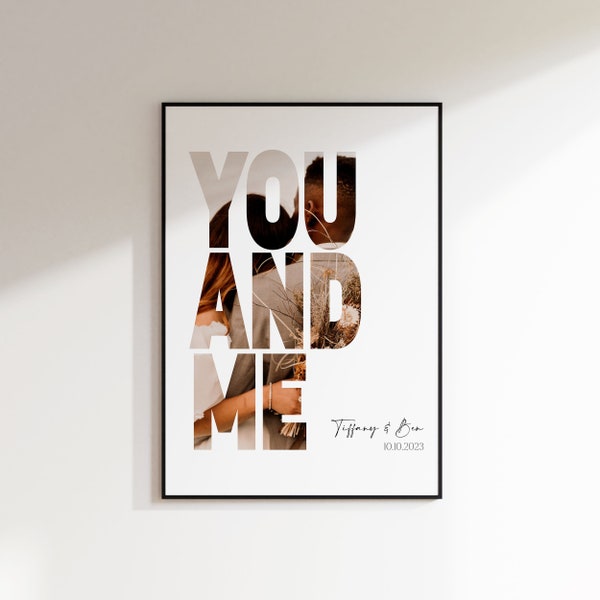Personalized You And Me Photo Poster, Valentine's Day Gift