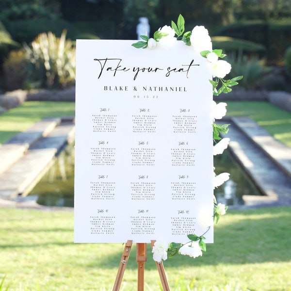 Wedding Seating Chart Template Table Seating Chart Take a Seat Rehearsal Dinner DIY Wedding Seating Chart Sign Printable | Digital File