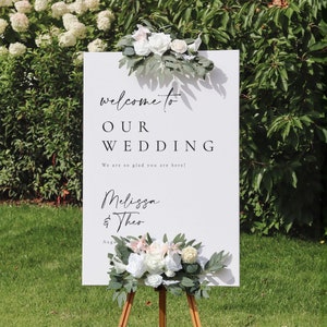 Wedding Welcome Sign, Custom Wedding Sign, Welcome To Our Wedding Sign, Wedding Board Vertical