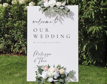 Wedding Welcome Sign, Custom Wedding Sign, Welcome To Our Wedding Sign, Wedding Board Vertical