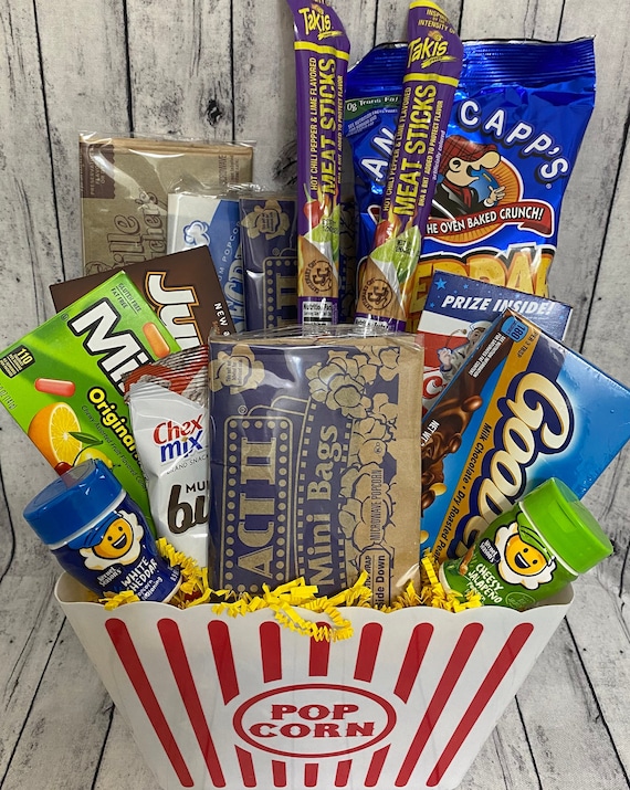 Movie Night, Family Snack Gift Box, Graduation Gift Box, Popcorn