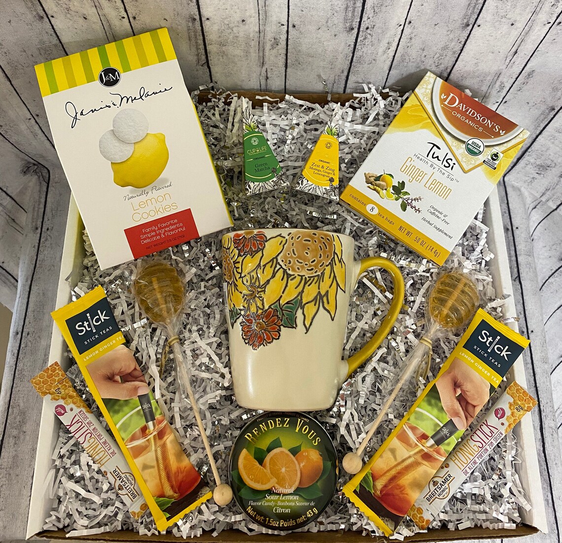 Sunflower Tea and Honey Care Package Fall Tea Gift Basket Etsy