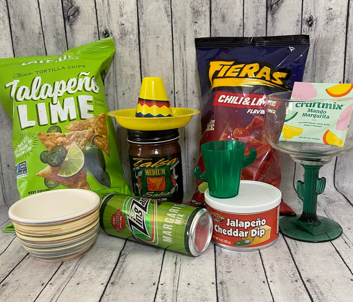 Classic Chips and Salsa Gift Basket/ Margarita Chips and Salsa Etsy