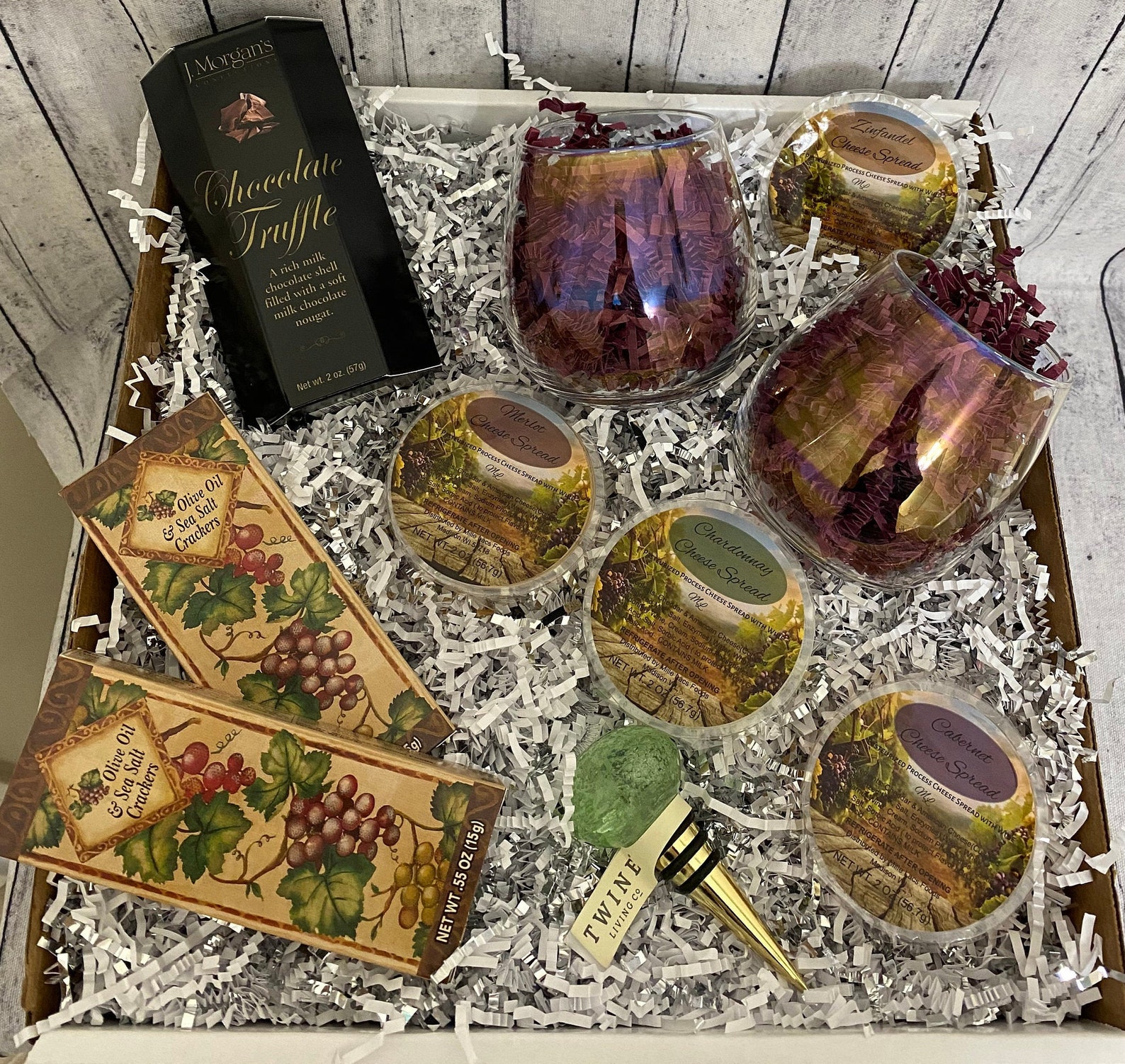 Wine Cheese and Chocolate Gift Basket/Real Estate Closing Etsy