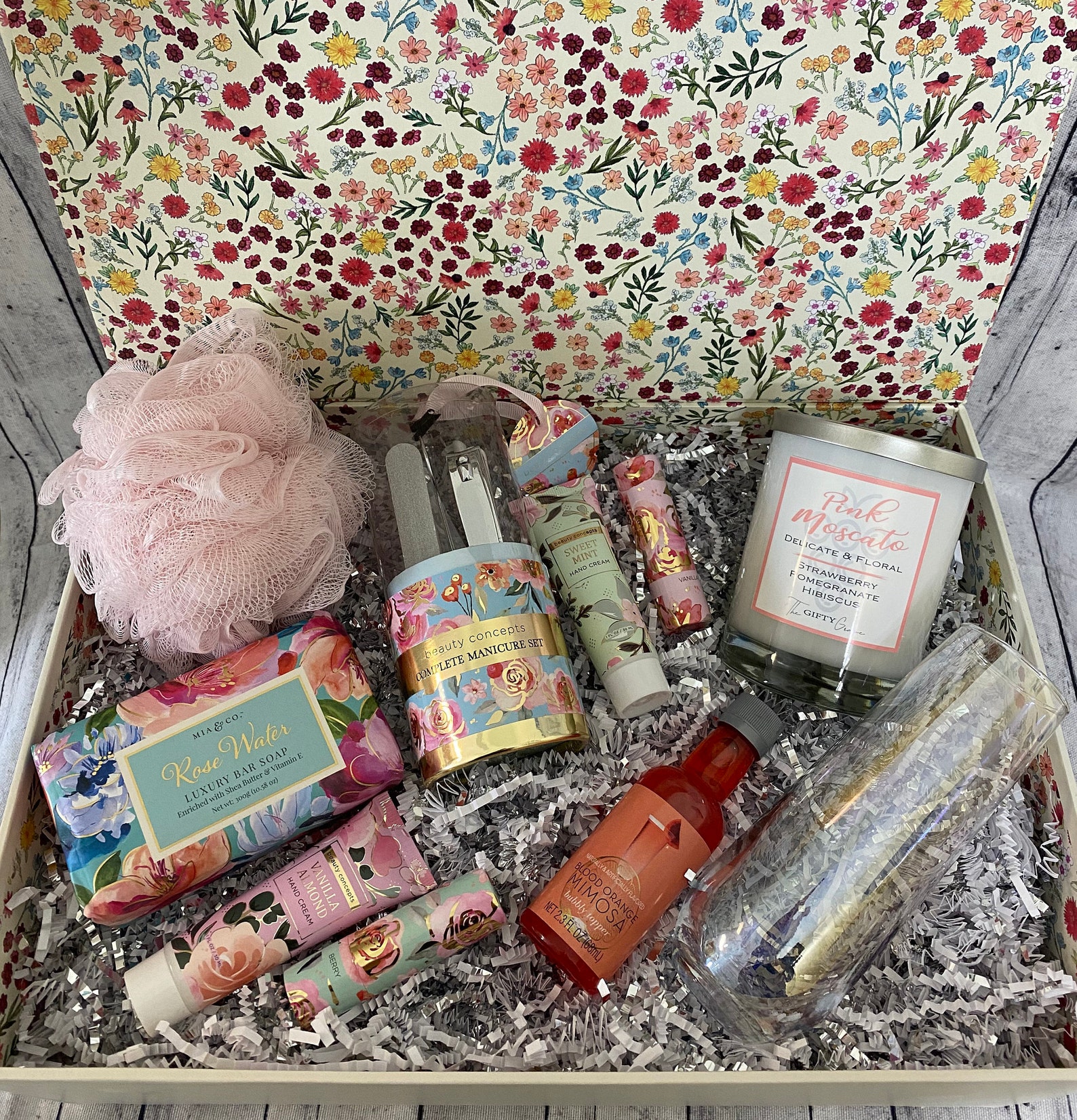 Spa Wine Gift Basket/Champagne Spa Relaxation Gift Basket/Gift Etsy