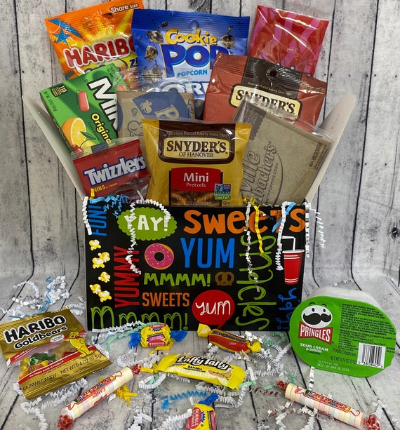 Candy Snack Box, Movie Night Box, Snack Care Package, Sending You Cheer,  College Care Package, Employee Appreciation, Thank You Gift 