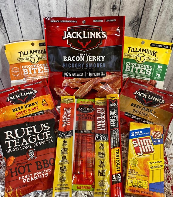 Man Cave Gift Box, Beef Jerky Gift for Men, Care Package for Men, Gift Box for Him, College Care Package, Men Snack Box, Gift for Man