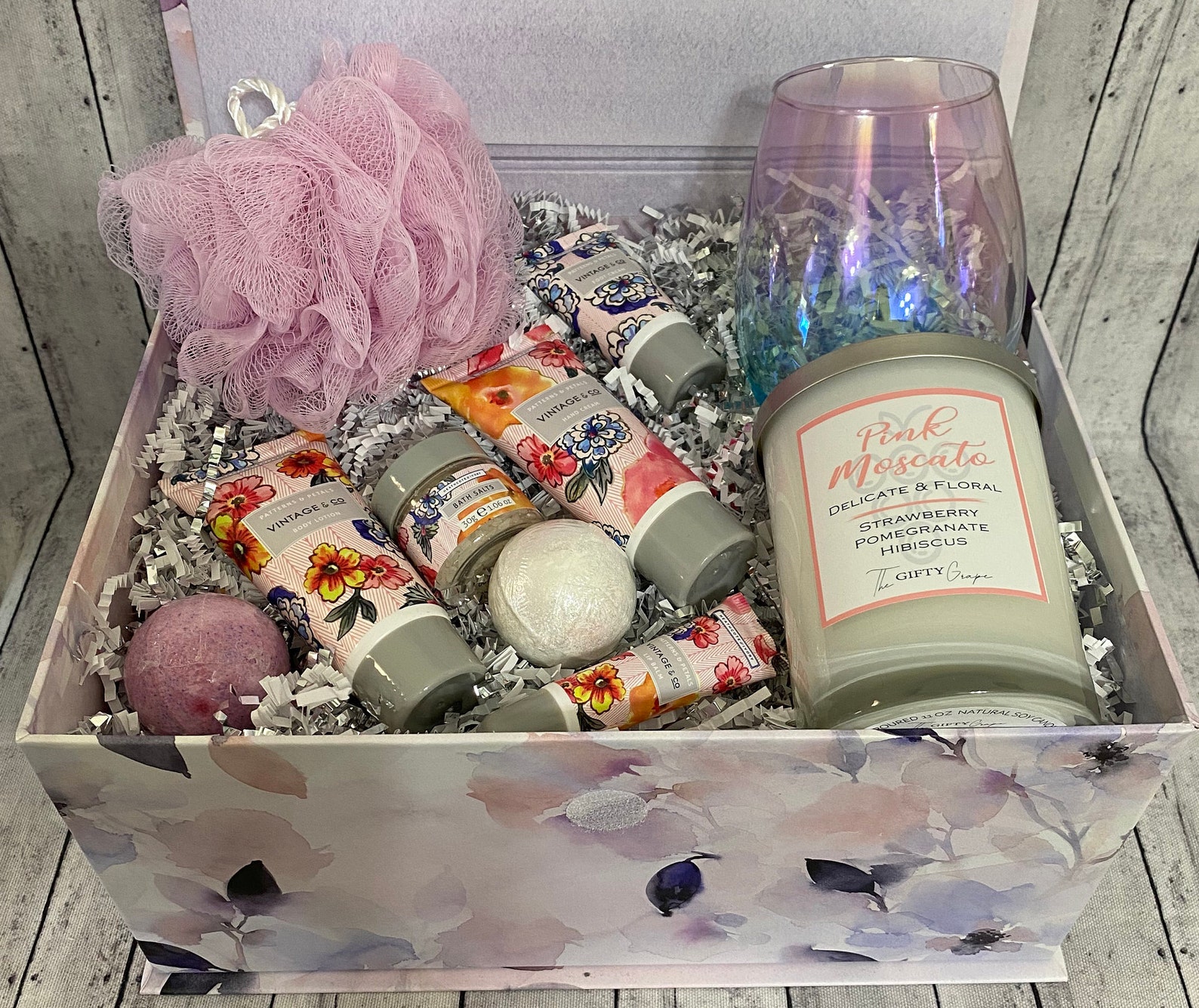 Spa and Wine Gift Basket/Gift for Her/Pamper Yourself/Birthday Etsy