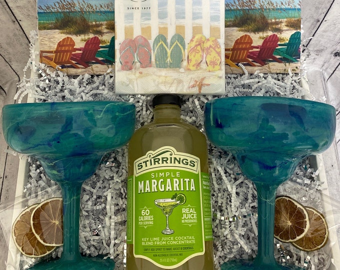 Margarita Gift Box, Summer Cocktail Gift Basket, Birthday for Her