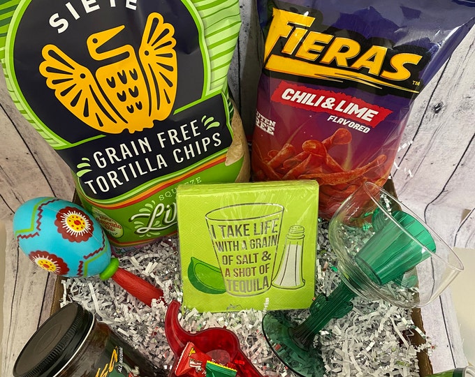 Chips and Salsa Gift Box, Margarita Kit Gift Basket, Chips and Salsa