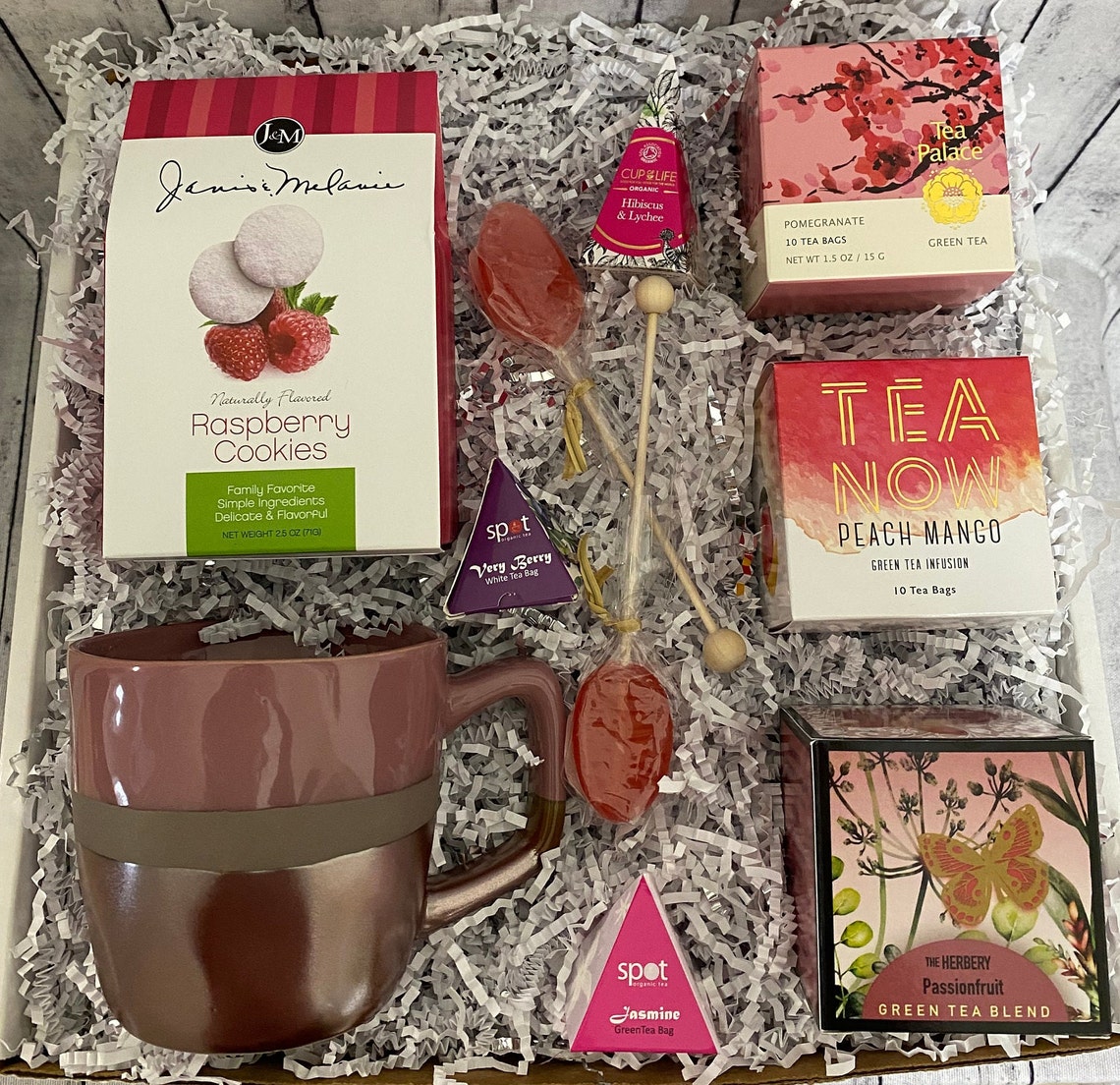 Tea and Honey Care Package Hot Tea Gift Box Pink Gift Box Etsy