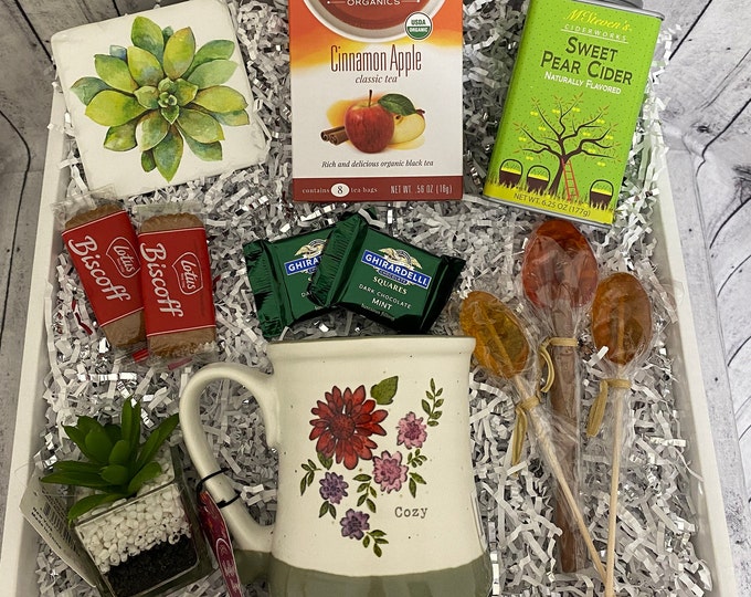 Hot Tea Gift Box, Gift of Comfort, Get Well Gift Box, Birthday for Her