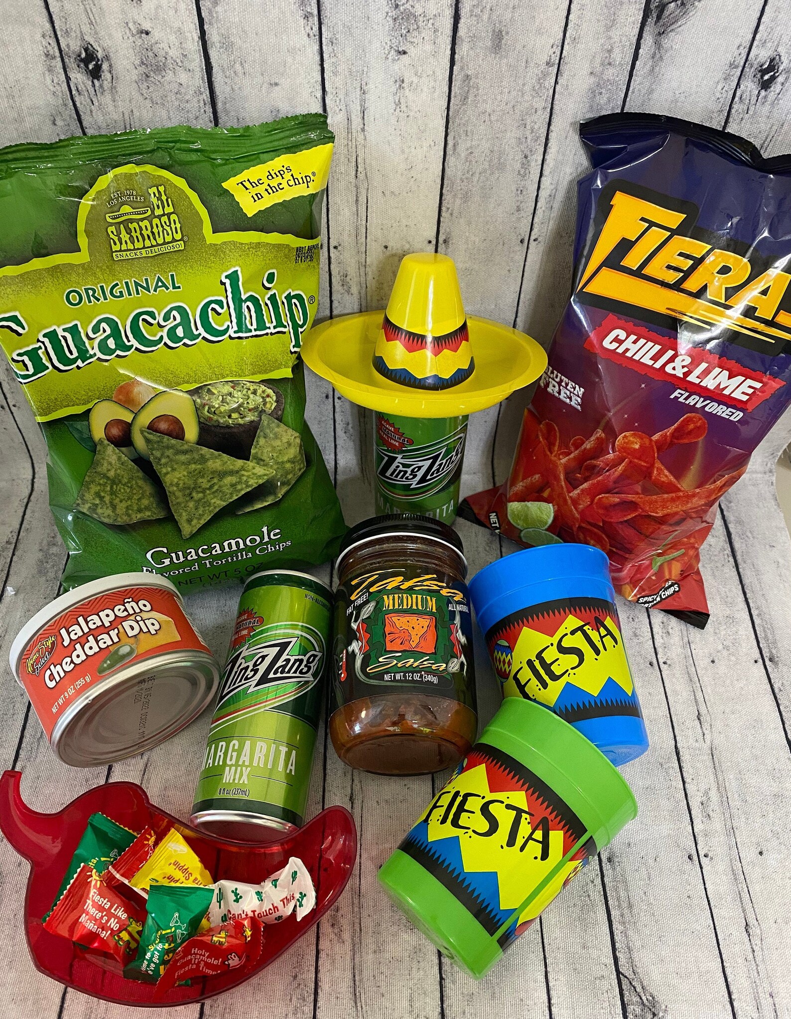 Margarita Chips and Salsa Snack Basket/ Fiesta Gift Basket/ Etsy