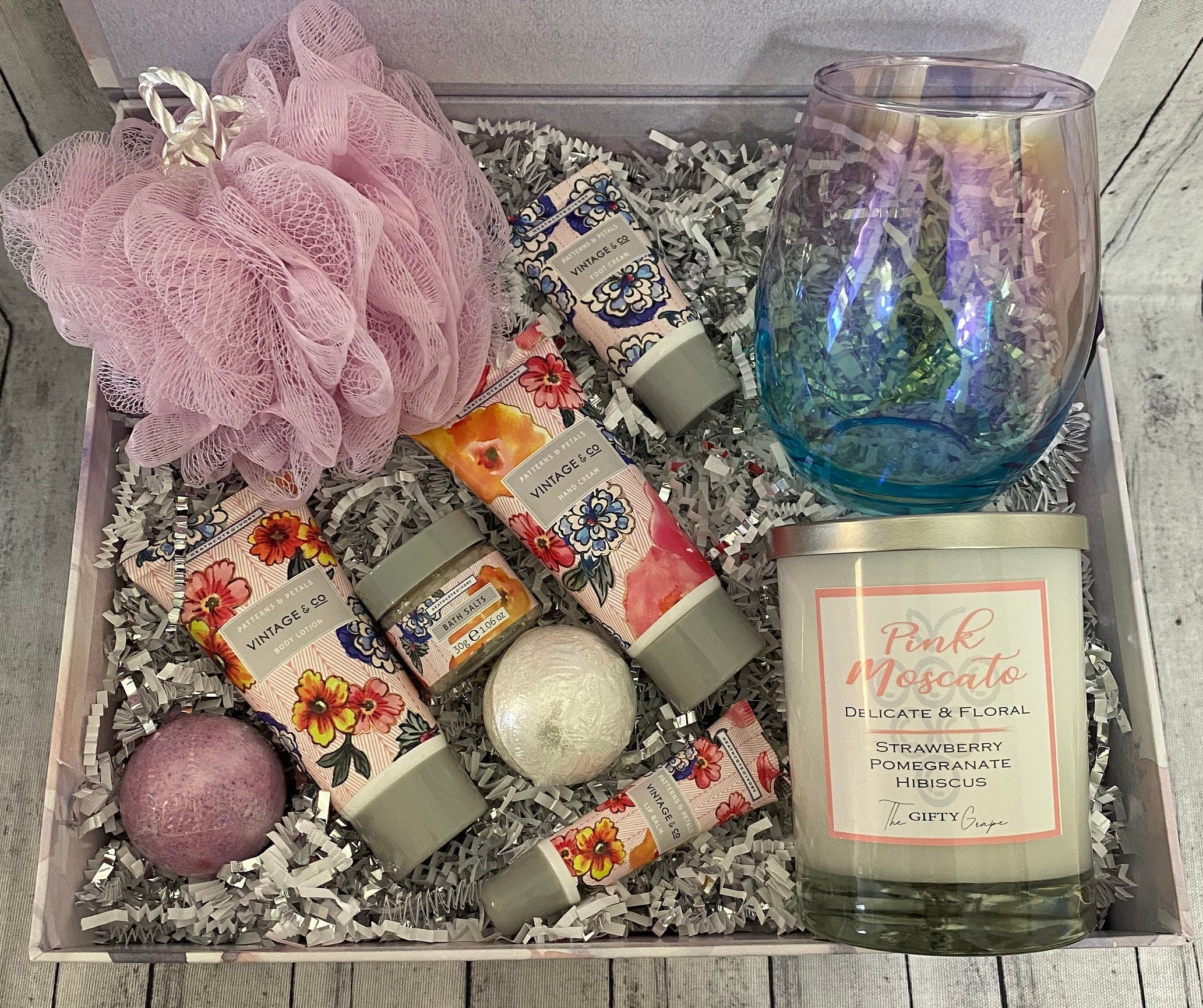 Spa and Wine Gift Basket/Gift for Her/Pamper Yourself/Birthday Etsy