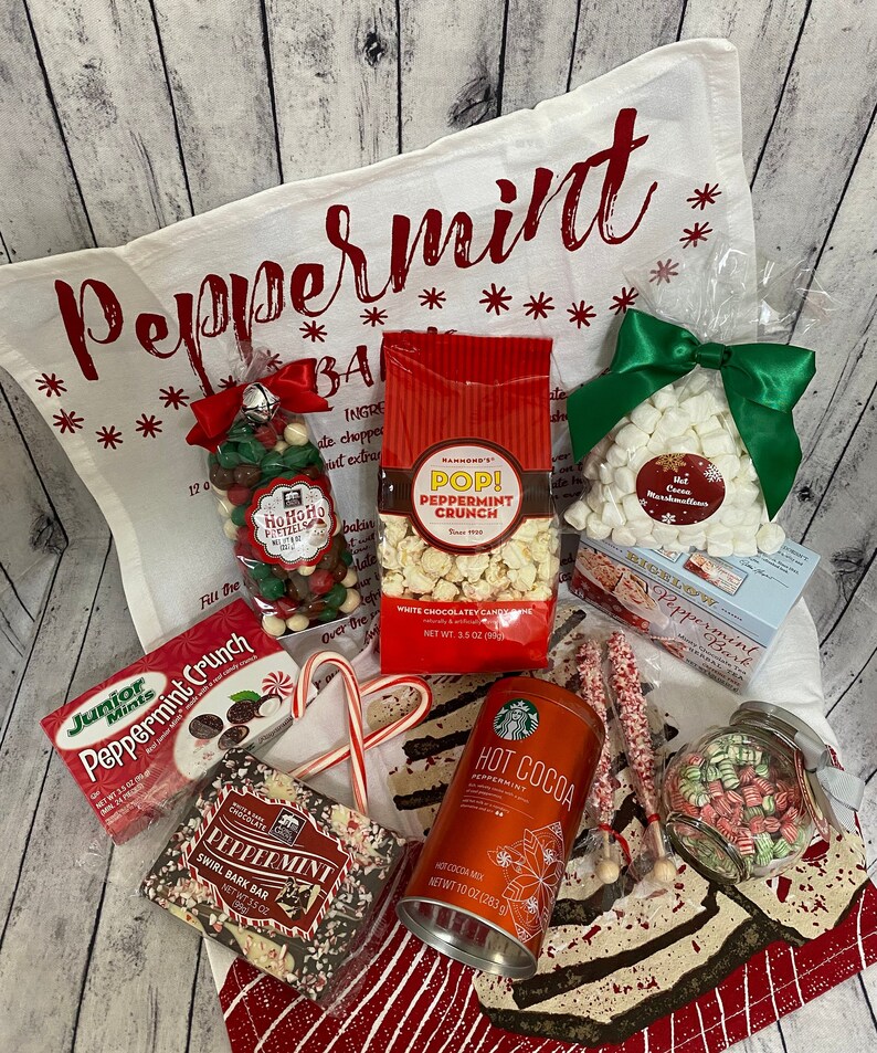 Peppermint Christmas Candy Gift Box Holiday Snack Gift Etsy