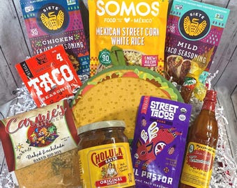 Deluxe Taco Night Gift Box, Dinner Basket, Taco Gift Box, Gift for Couples, Thank You Gift, Family Food Gift, Dinner for Two, Date Night