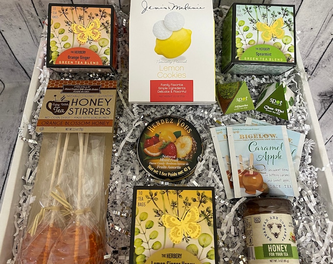 Hot Tea Care Package Gift Basket, Care Package for Her, Hot Tea Gift