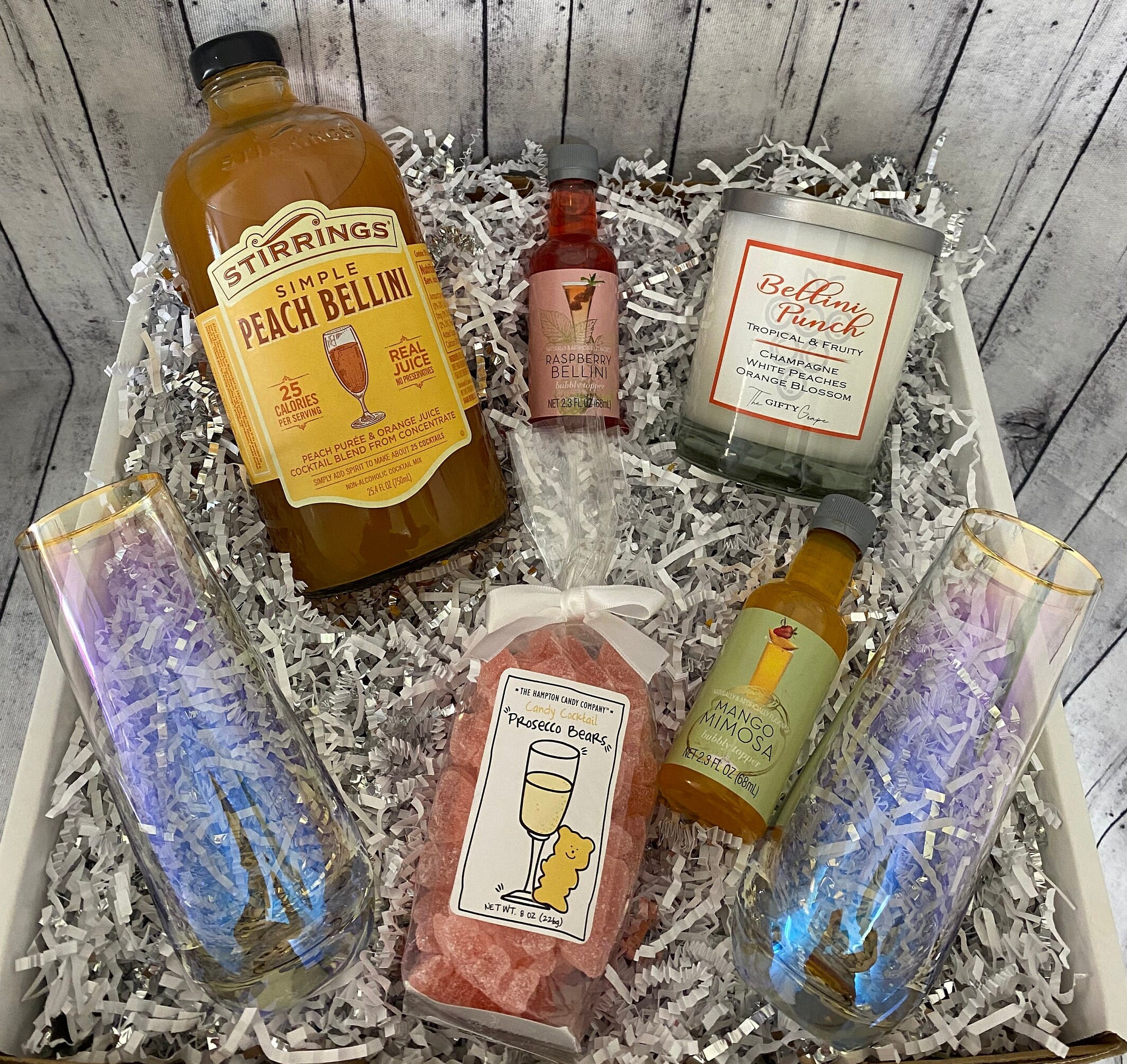 Bellini Champagne Gift Basket Bellini Punch Cocktail Basket - Etsy Australia
