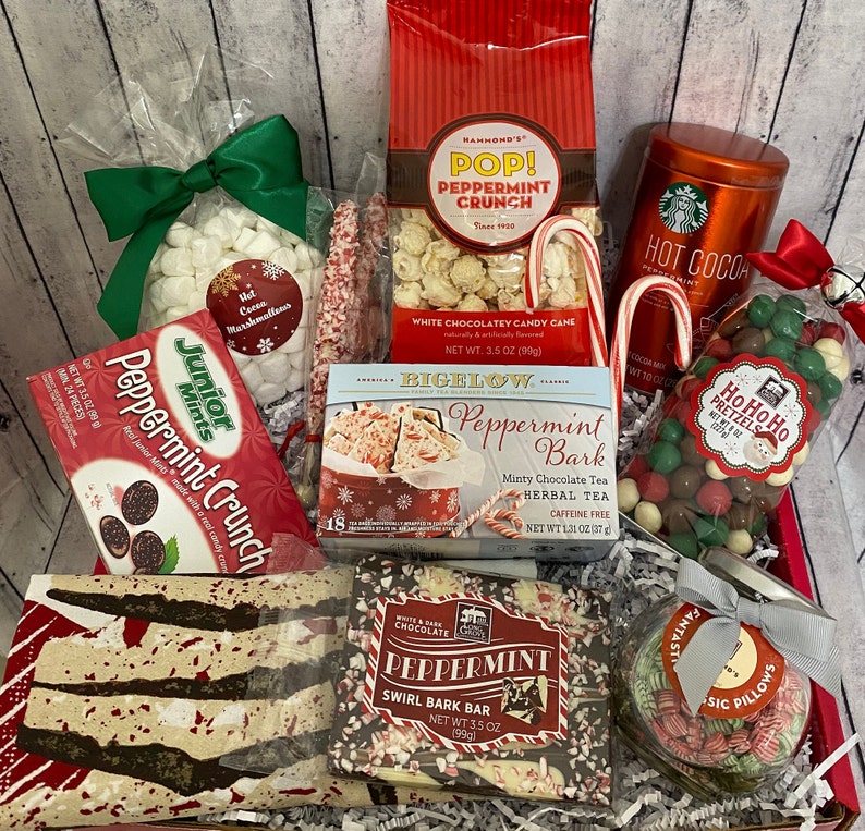 Peppermint Christmas Candy Gift Box Holiday Snack Gift Etsy