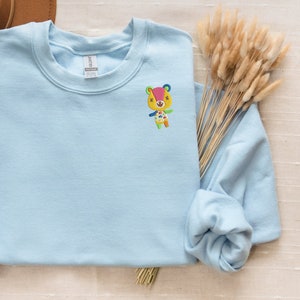 Sudadera de puntadas bordadas / Sudadera de cruce de animales / Sudadera de oso de peluche de puntadas