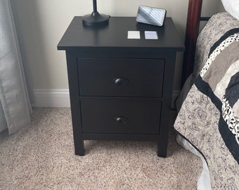 Black Nightstand With Concealed Secret Hidden Compartment and Heavy Duty Linear Slides