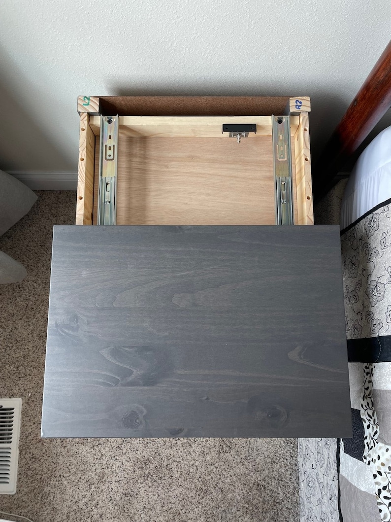 Nightstand With Concealed Secret Hidden Compartment and Heavy Etsy