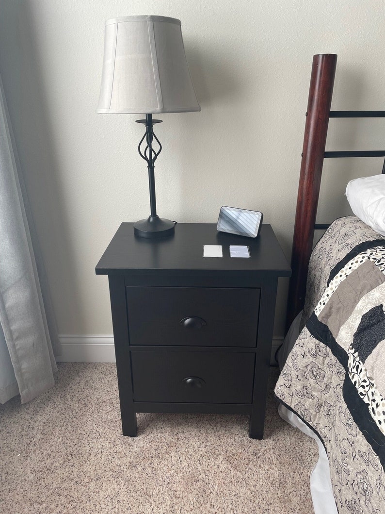 Black Nightstand With Concealed Secret Hidden Compartment and Etsy