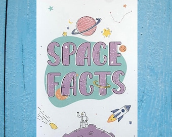 Space Facts illustrated booklet, pocket-size gift, space gift