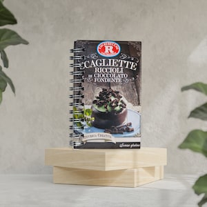 Quaderno Riciclato Unico Cioccolato a Scaglie - Copertina da Scatole di Prodotti - Carta Riciclata Interna - Rilegatura a Spirale