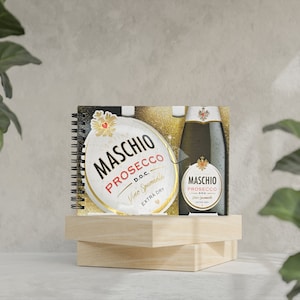 Quaderno Riciclato Unico Prosecco Maschio - Copertina da Scatole di Prodotti - Carta Riciclata Interna - Rilegatura a Spirale in Alluminio