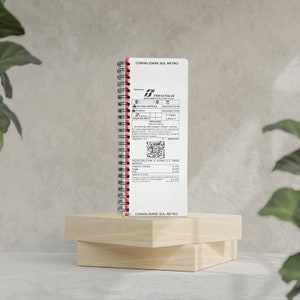 Spiral Notebook Made with Train Ticket - Recycled Paper Notebook Made with Original Packaging - Handmade Notebook