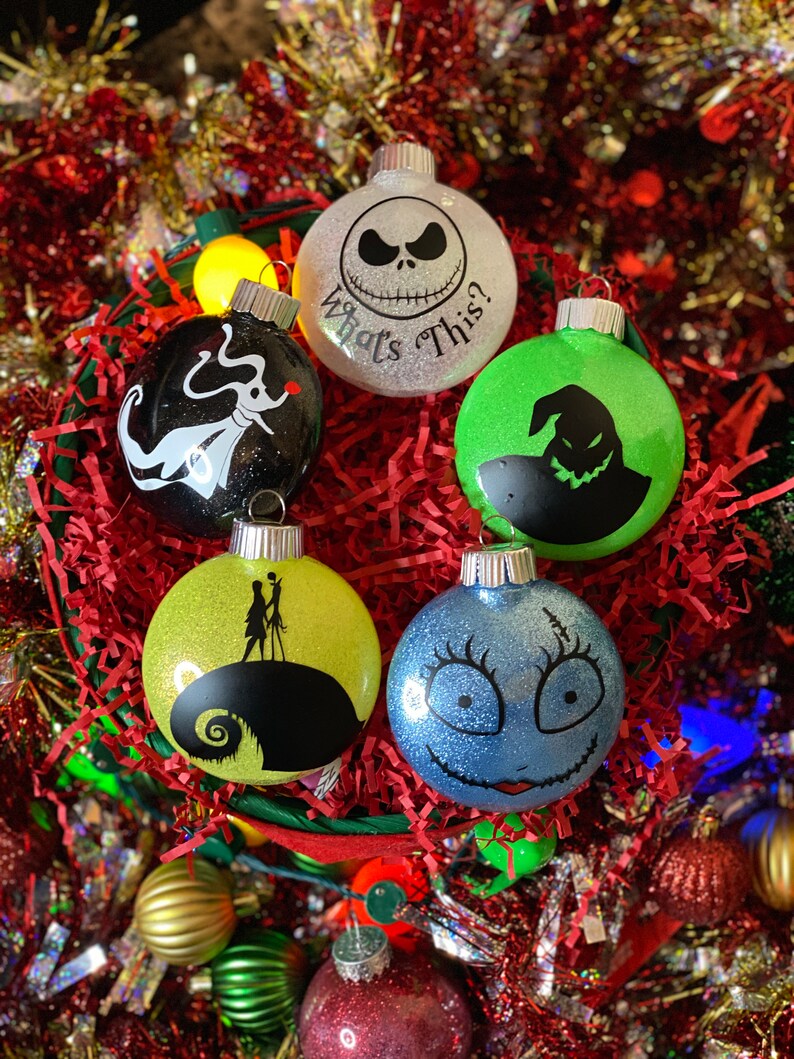 Custom Nightmare Before Christmas Inspired Ornament Set Etsy