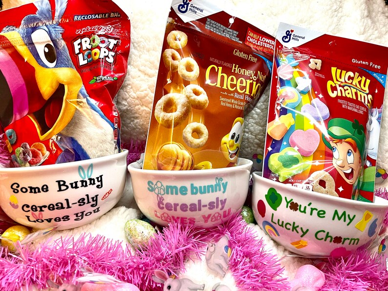 Some Bunny Loves You Easter Cereal Bowl Bunny Lucky Charms Etsy
