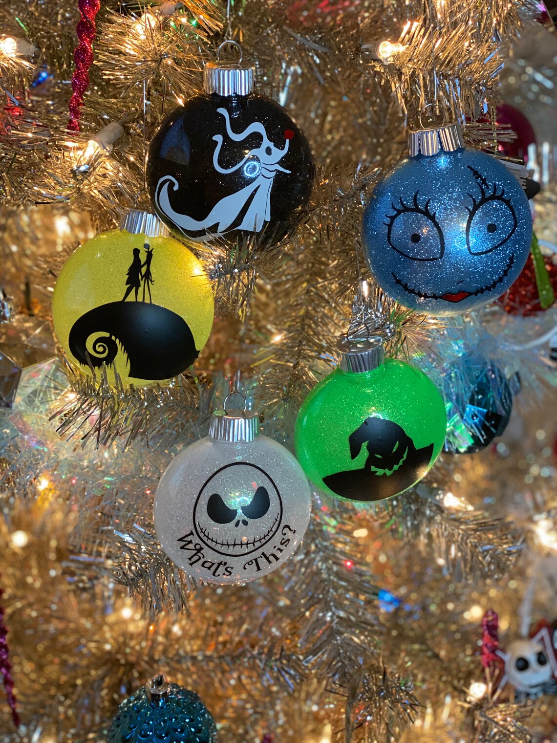 Custom Nightmare Before Christmas Inspired Ornament Set Etsy