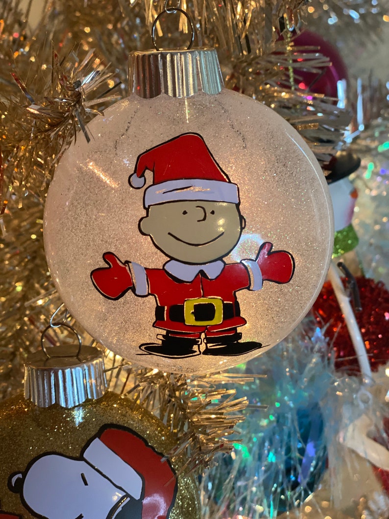 Custom Charlie Brown Inspired Christmas Ornament Set Etsy