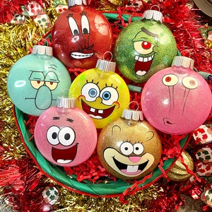 Custom Spongebob Squarepants Inspired Christmas Ornament Set 
