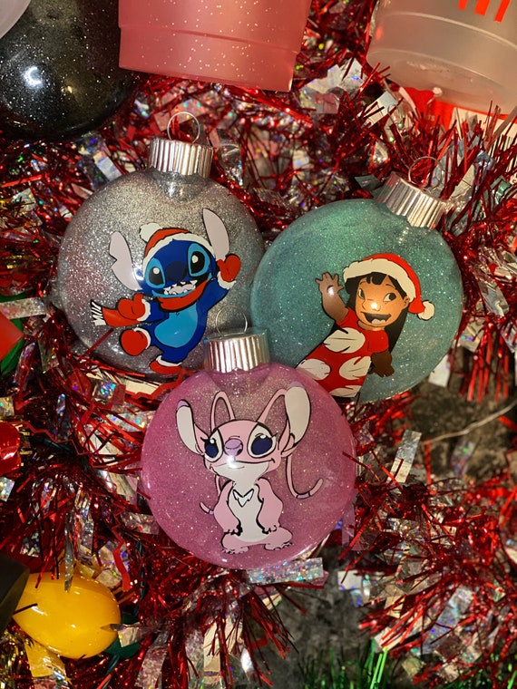 Custom Lilo and Stitch, Stitch Inspired Christmas Ornament Set 