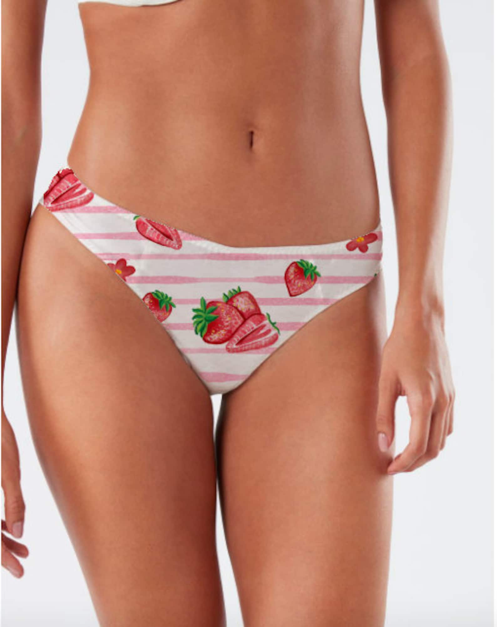Silk panties with strawberry strawberry printErotic Panties Etsy