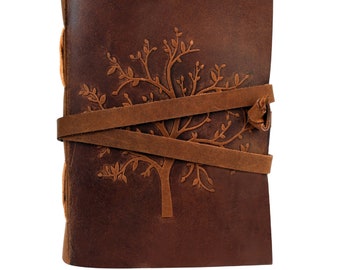 Leather Journal Diary Notebook Handmade Bound Writing Mandala Tree Engraved Book