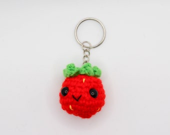 Strawberry Keychain Crochet Amigurumi
