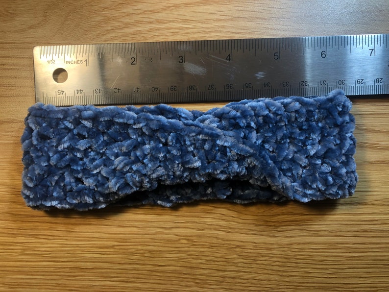Twist Baby Headband crochet velvet yarn 3-6 months