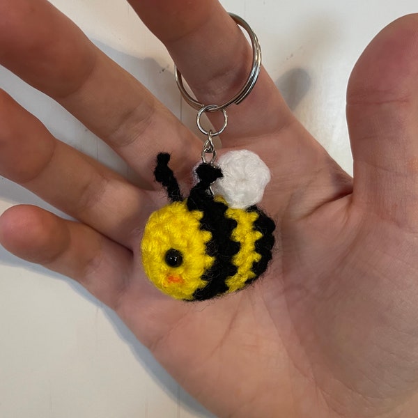 Crochet Bee Keychain Etsy