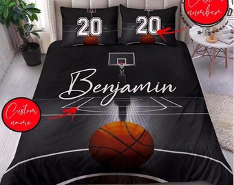 Junsey Colorful Basketball Bedding Set 3D Oil Painting Sports Duvet Cover Set Full Size Teens Boys Bedding Bedroom Decor