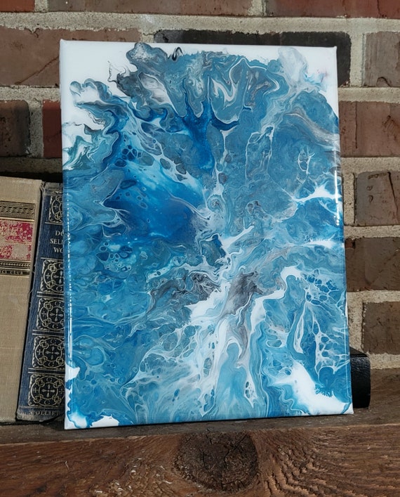 Moody Blues - Abstract Dutch Pour Painting
