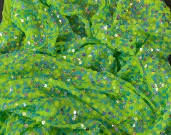 Lime Green Sequin Fabric
