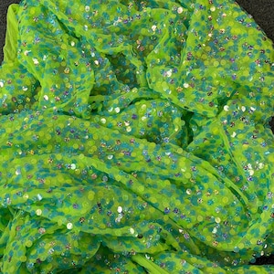 Lime Green Sequin Fabric