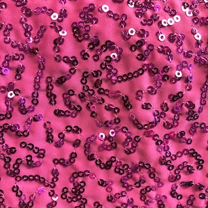 Magenta Stretch Sequin Fabric