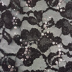 Black Lace with Silver Sequins