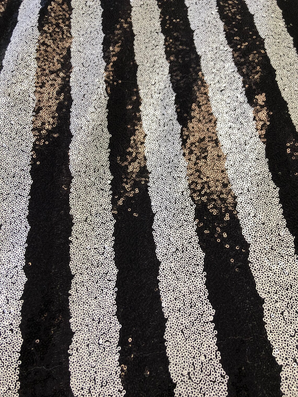 Black and White Stretch Sequin Fabric Etsy