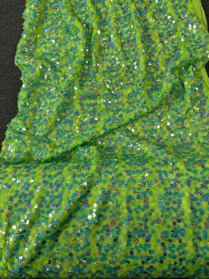 Lime Green Sequin Fabric - Etsy